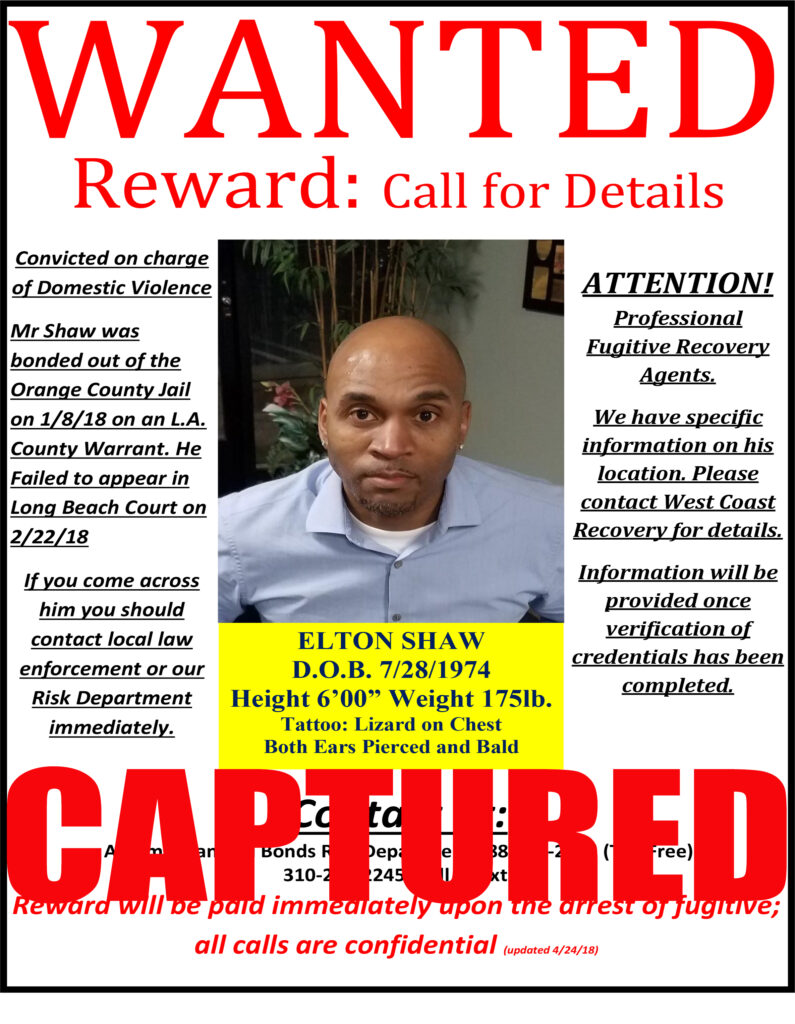 NO longer Wanted Fugitive Elton Antione Shaw (CAPTURED) By All American